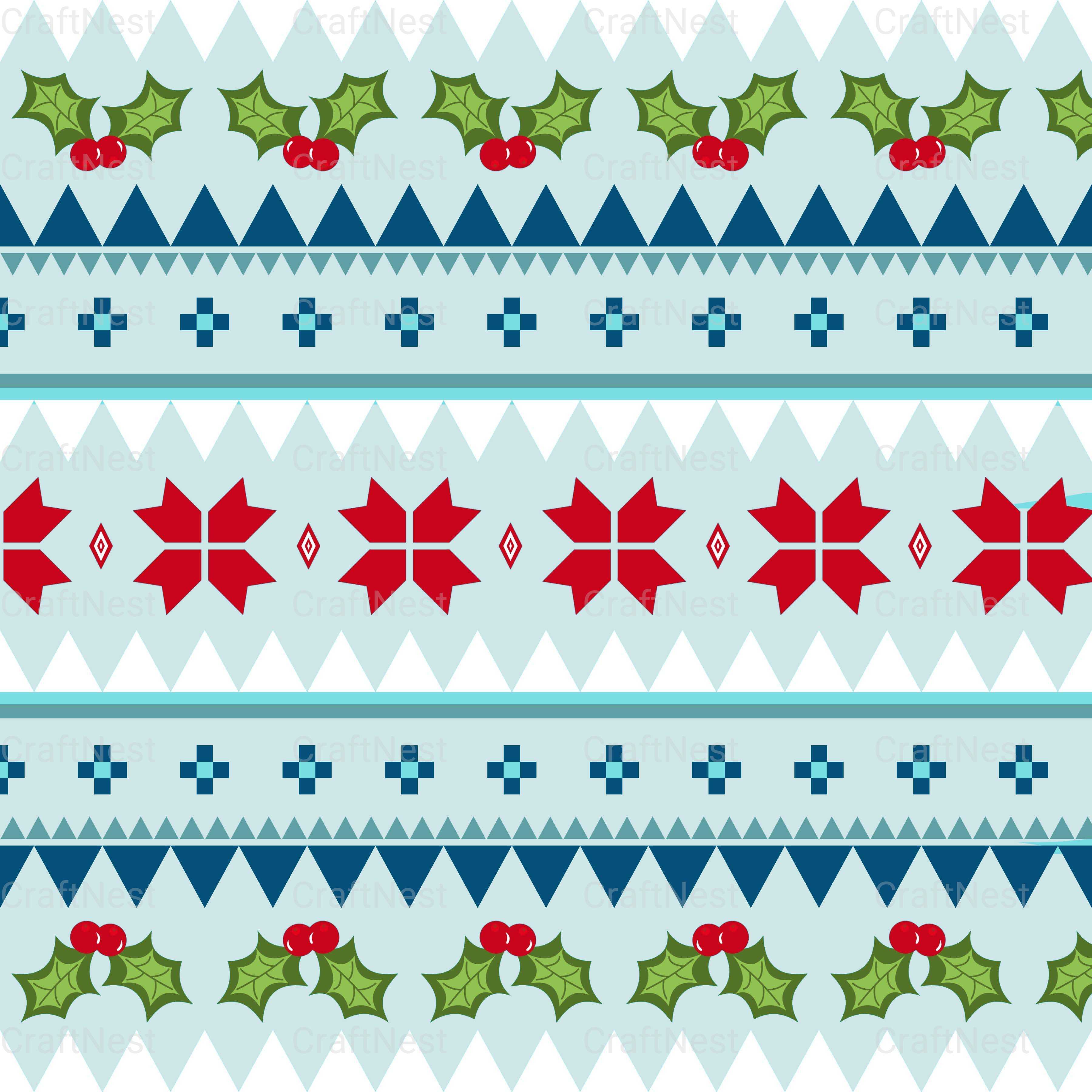 Christmas Nordic Seamless Digital Paper 2 - CraftNest - Digital Crafting and Art