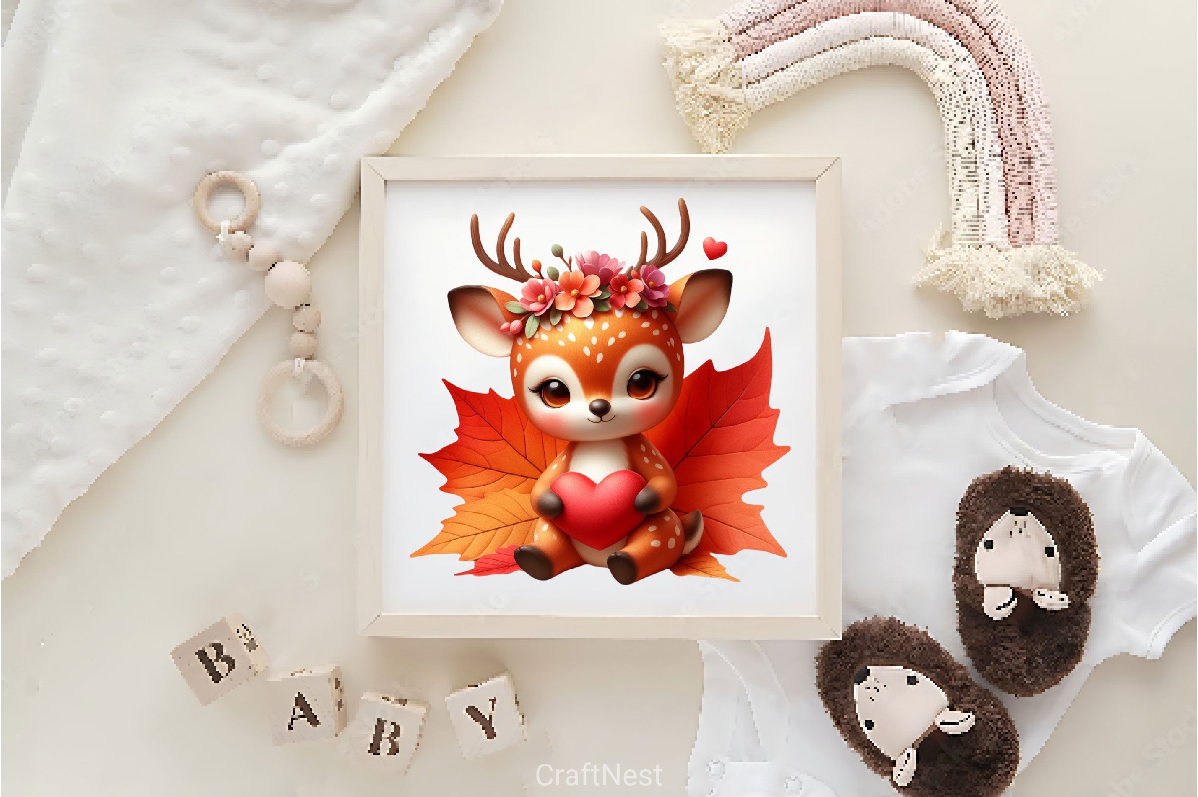 Autumn Cute Deer Clipart Bundle 2 - CraftNest - Digital Crafting and Art