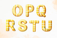 Yellow Gingham Alphabet Clipart Bundle - CraftNest - Digital Crafting and Art