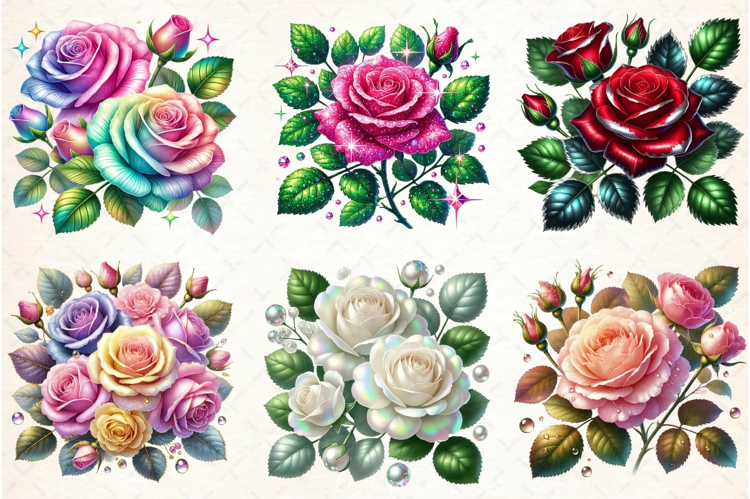 Spring Rose Flower Clipart Bundle 2 - CraftNest - Digital Crafting and Art