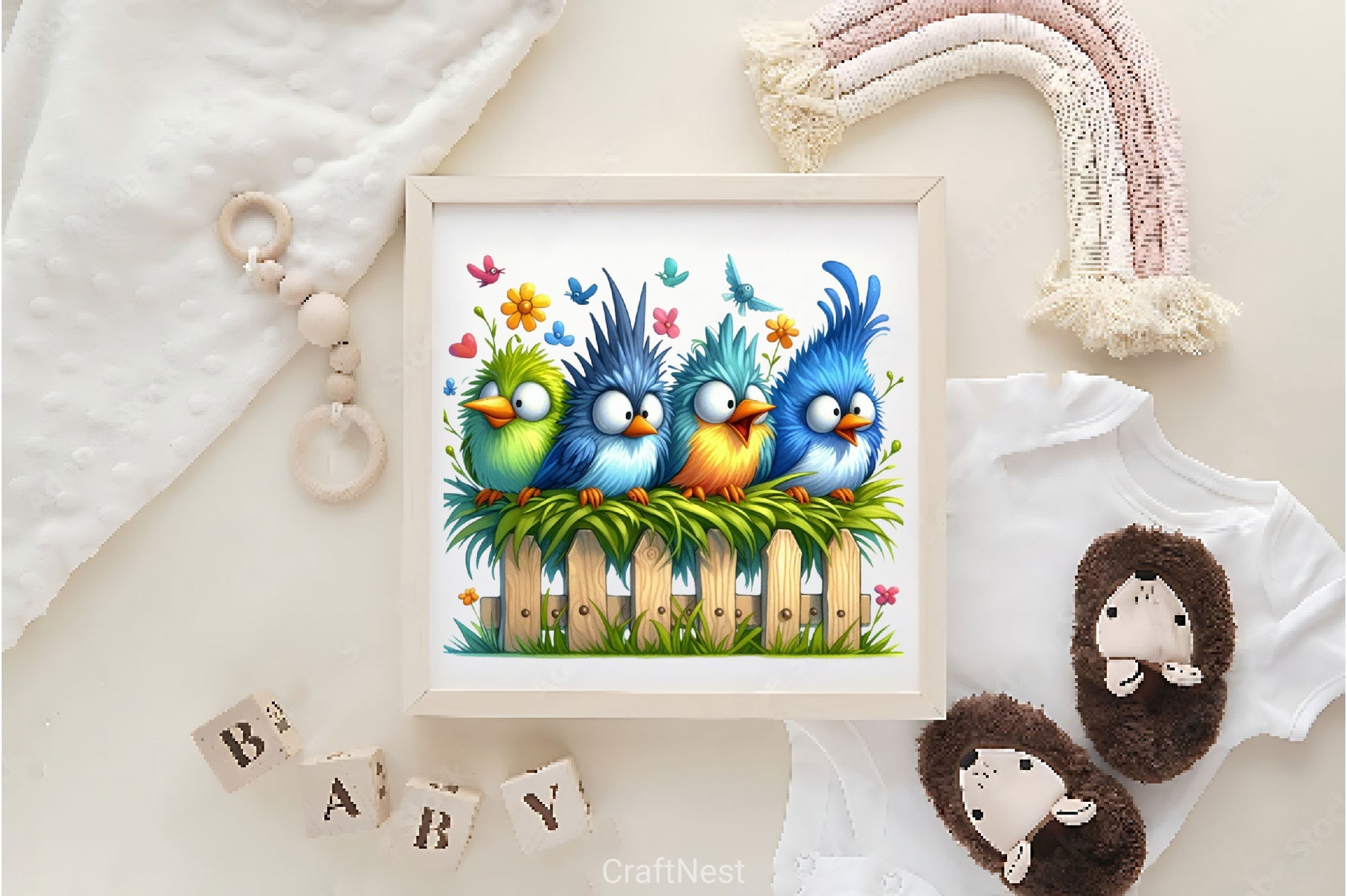 Funny Birds In Wooden Fence Clipart Bundle - CraftNest - Digital Crafting and Art