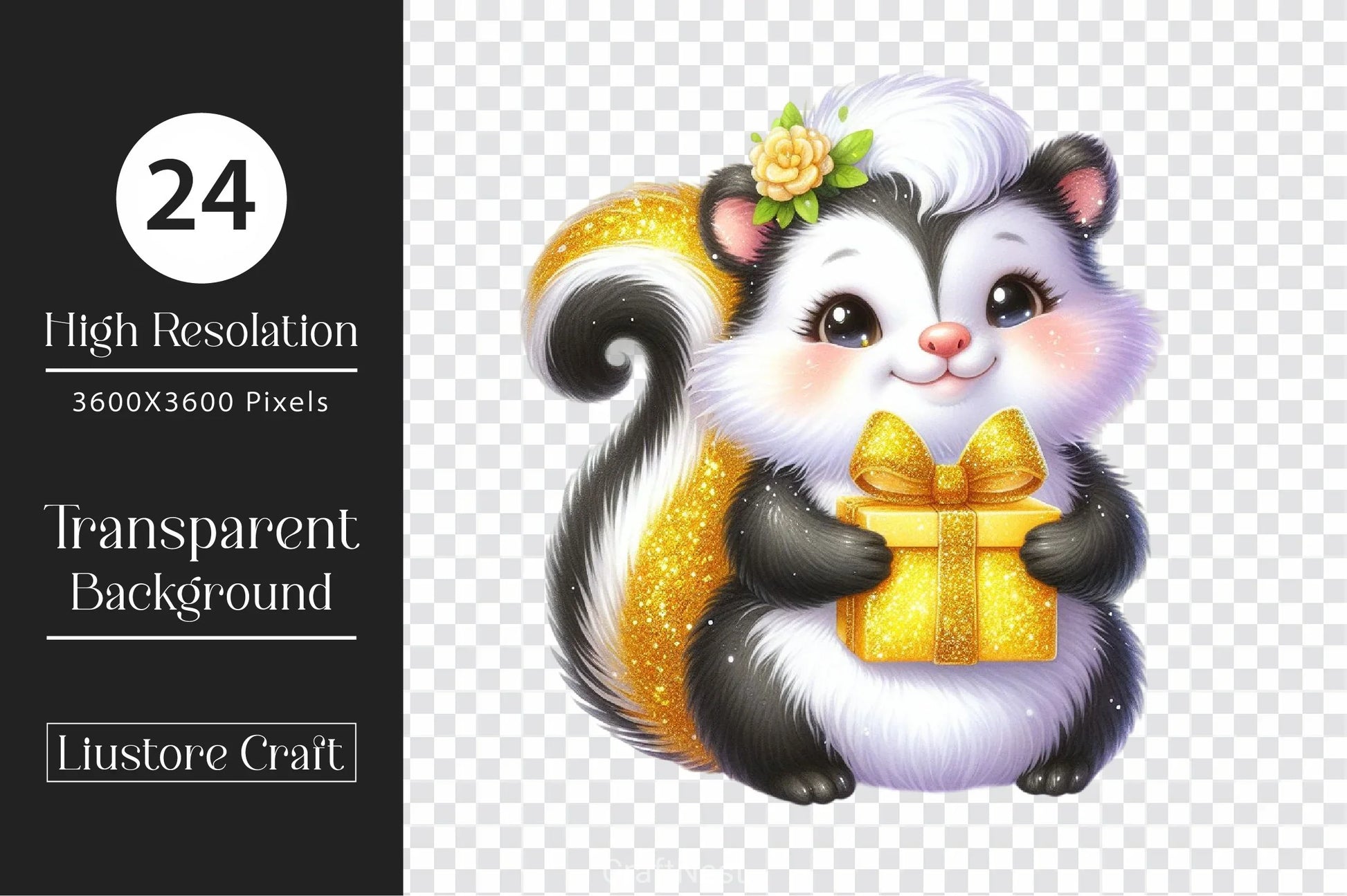 Cute Kawaii Skunk Clipart Bundle 2 - CraftNest - Digital Crafting and Art