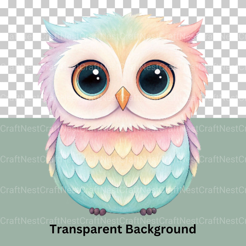 Pastel Owls Clipart Bundle - CraftNest - Digital Crafting and Art