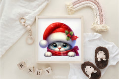 Christmas Peeking Cat Clipart Bundle - CraftNest - Digital Crafting and Art
