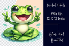 Happy Frog Clipart Bundle 2 - CraftNest - Digital Crafting and Art