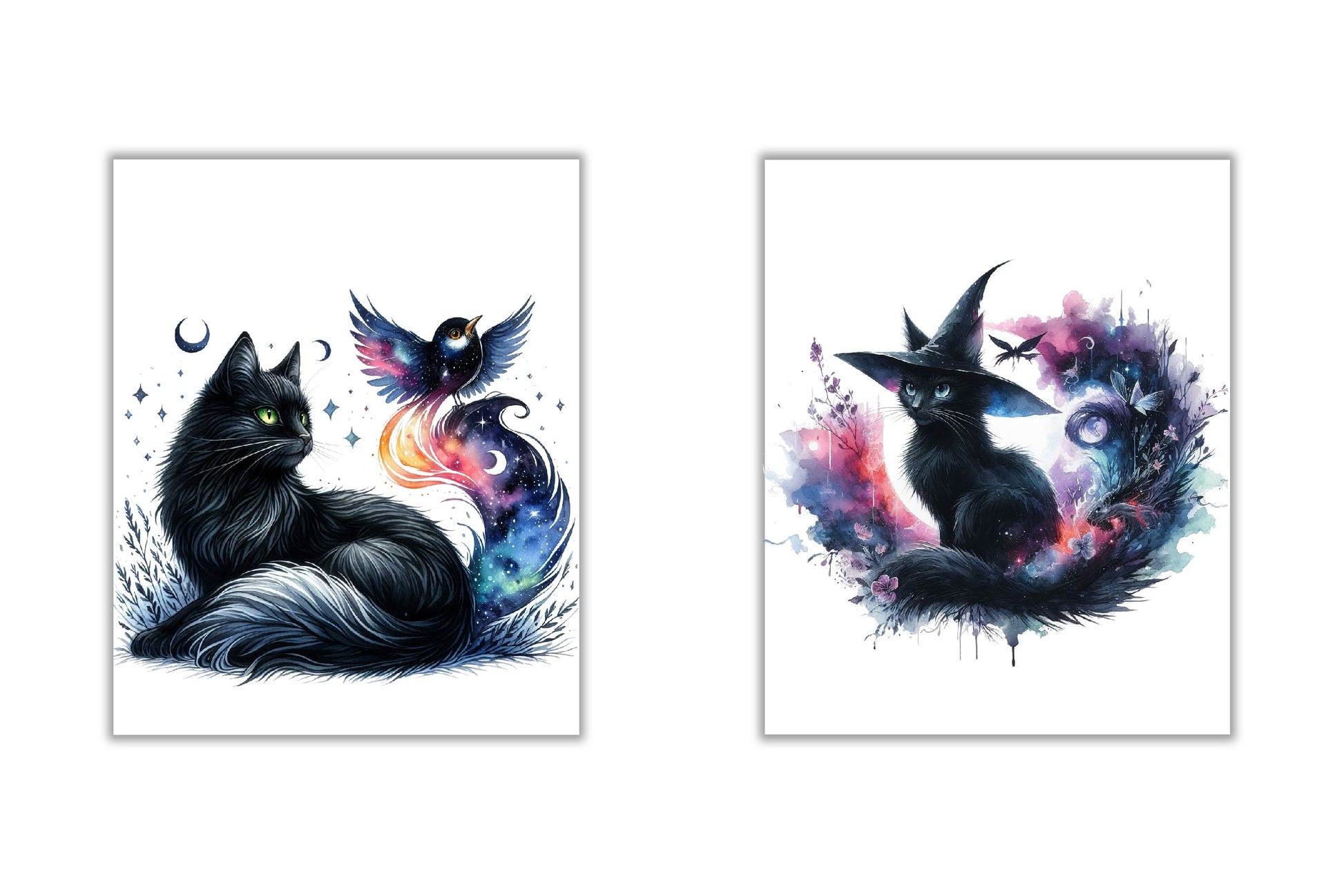 Celestial Black Cat Magic Cat Clipart Bundle 1 - CraftNest - Digital Crafting and Art