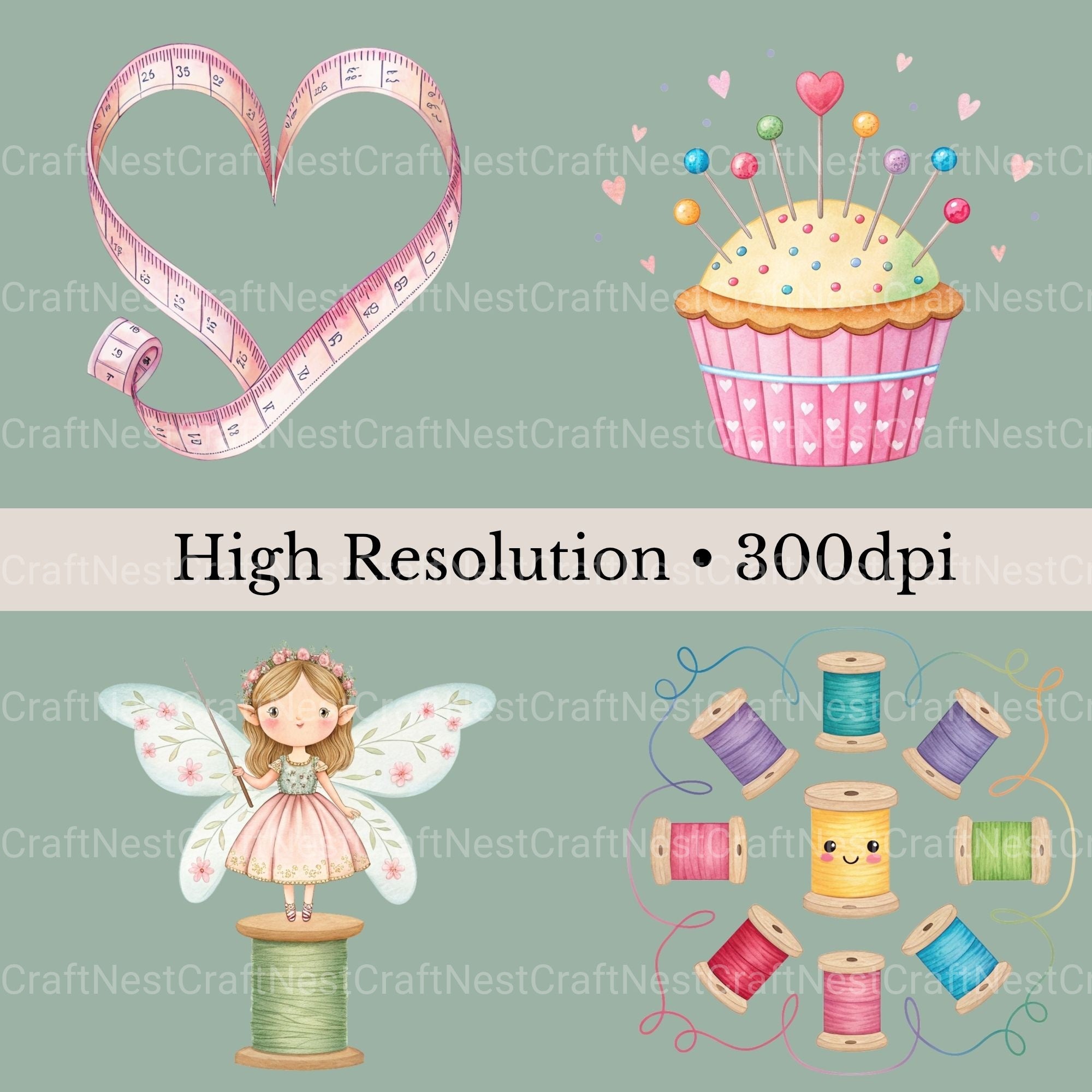 Sewing Whimsical Clipart Bundle - CraftNest - Digital Crafting and Art