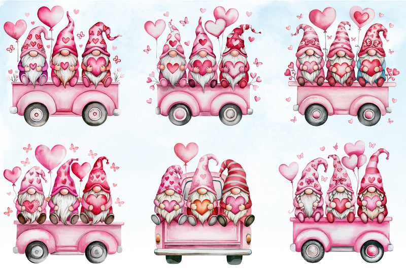 Valentine Gnomes Truck Clipart Bundle - CraftNest - Digital Crafting and Art