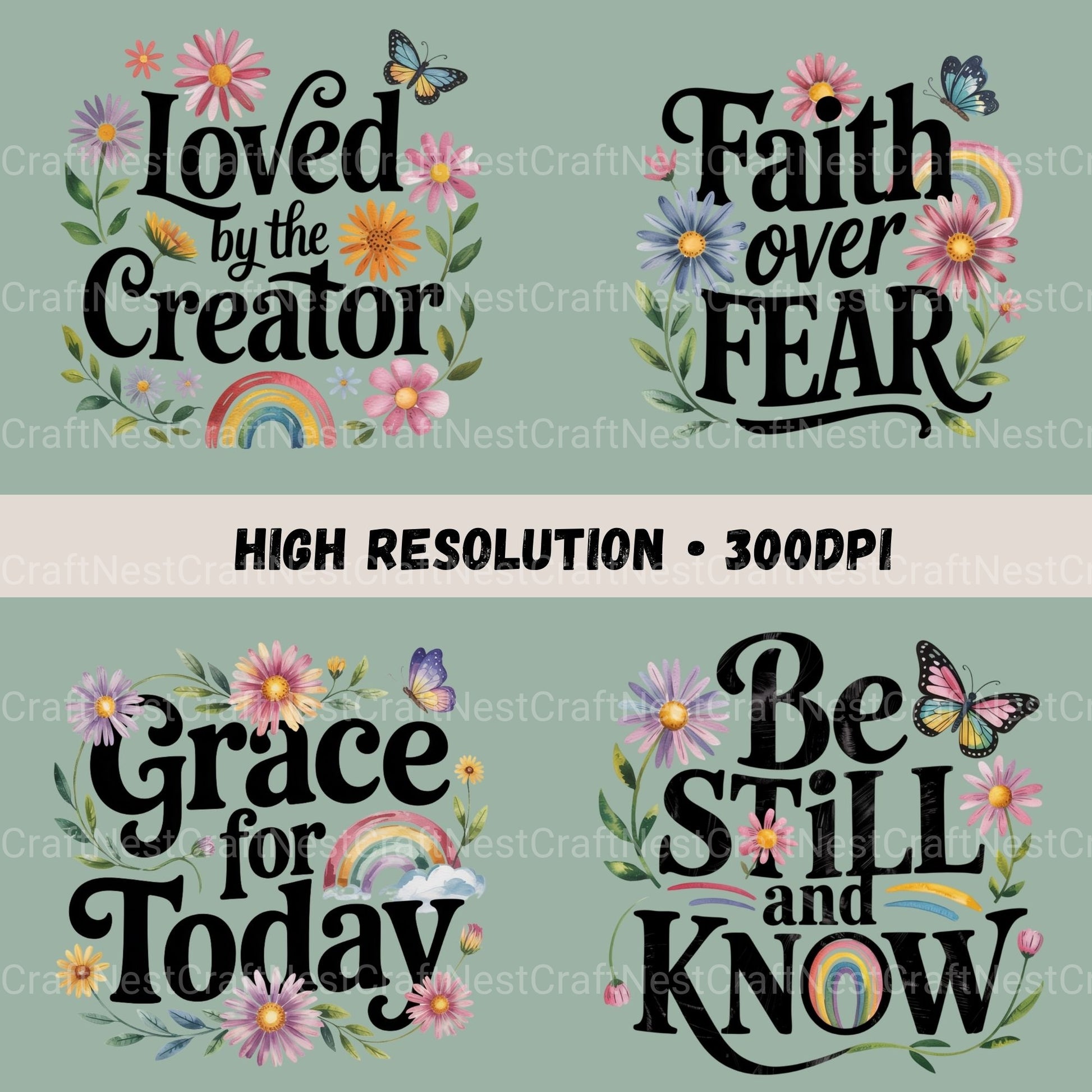 Bible Quotes Daisies Clipart Bundle - CraftNest - Digital Crafting and Art