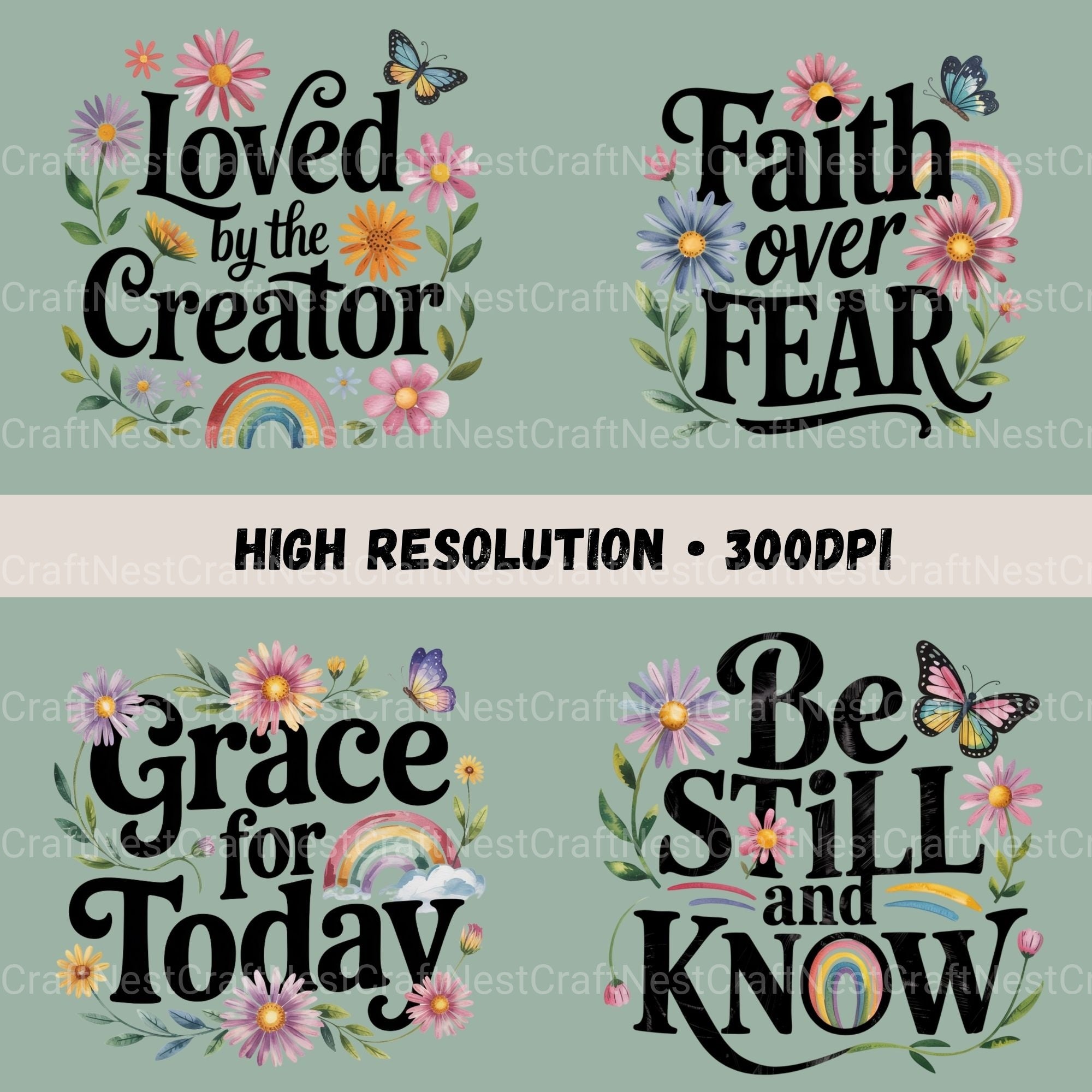 Bible Quotes Daisies Clipart Bundle - CraftNest - Digital Crafting and Art