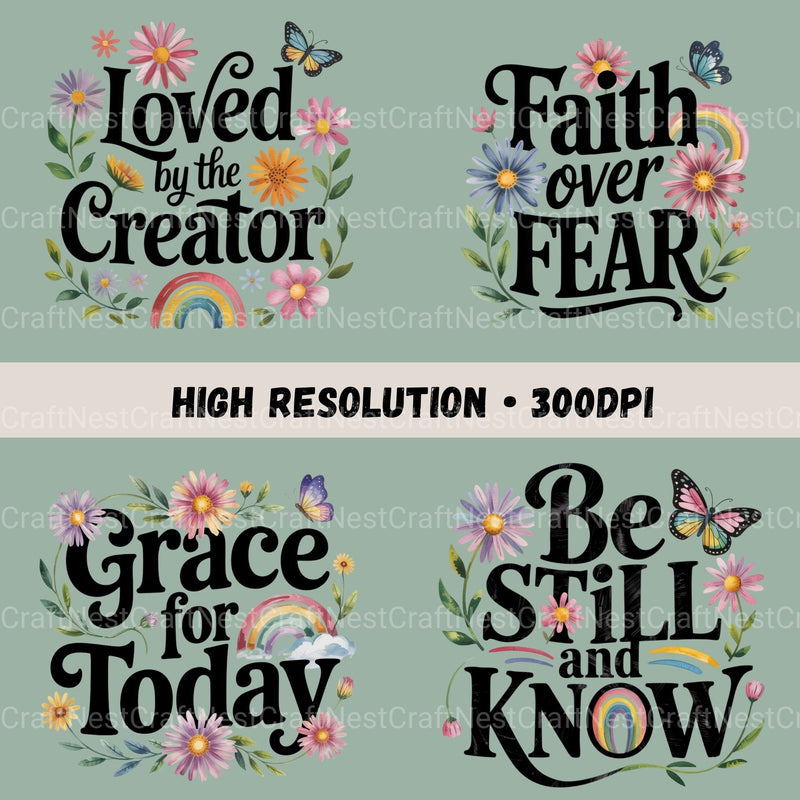 Bible Quotes Daisies Clipart Bundle - CraftNest - Digital Crafting and Art