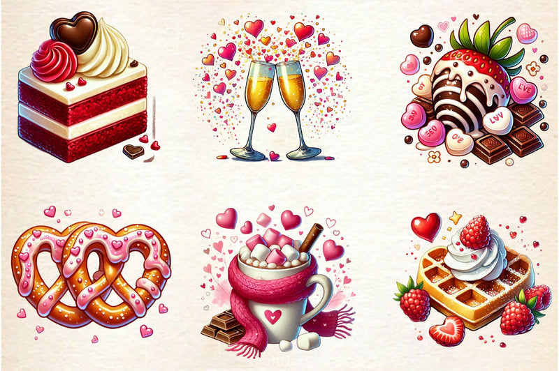 Valentines Day Food Clipart Bundle 2 - CraftNest - Digital Crafting and Art