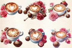 Valentine Coffee Cup Clipart Bundle 99 - CraftNest - Digital Crafting and Art