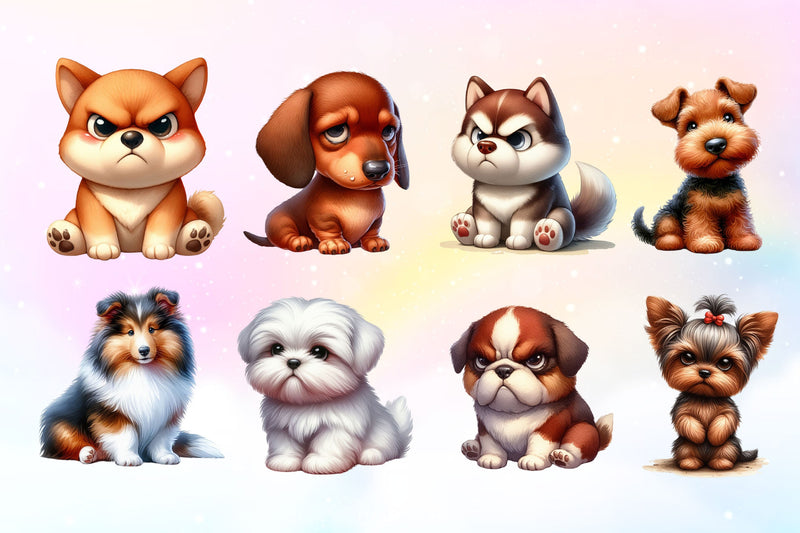 Funny Grumpy Dog Clipart Bundle - CraftNest - Digital Crafting and Art
