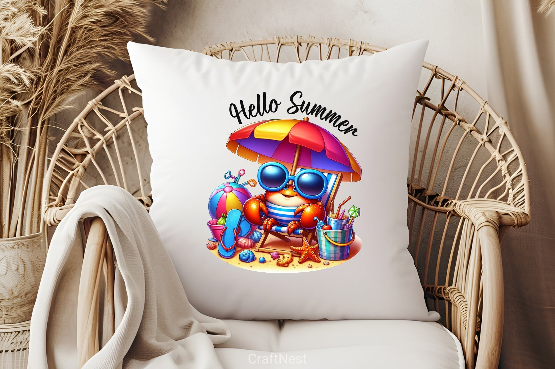 Hello Summer Crab Clipart Bundle - CraftNest - Digital Crafting and Art
