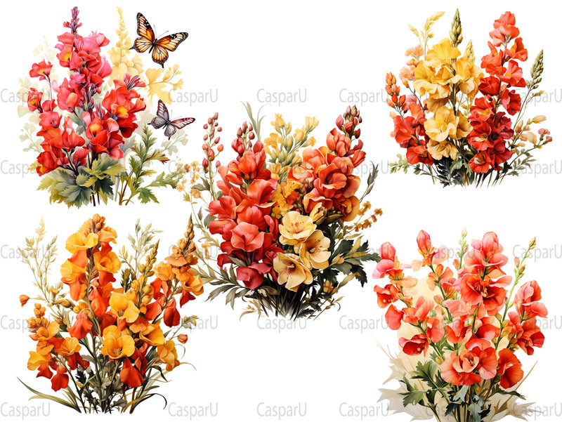 Autumnal Snapdragons Clipart - CraftNest