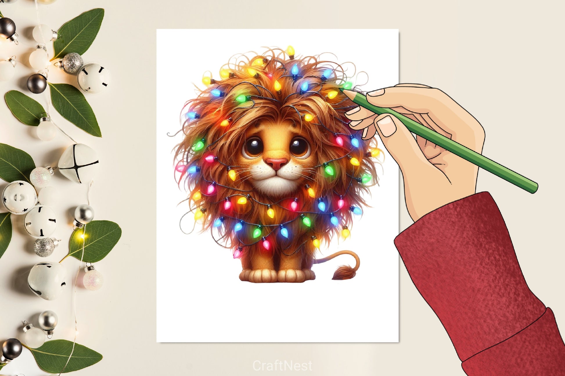 Christmas Lion Cat Clipart Bundle - CraftNest - Digital Crafting and Art