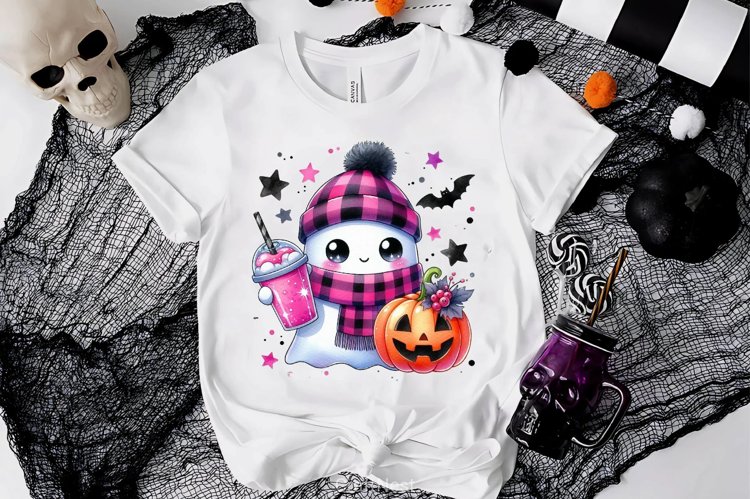 Cute Ghost Cute Halloween Clipart Bundle 5 - CraftNest - Digital Crafting and Art