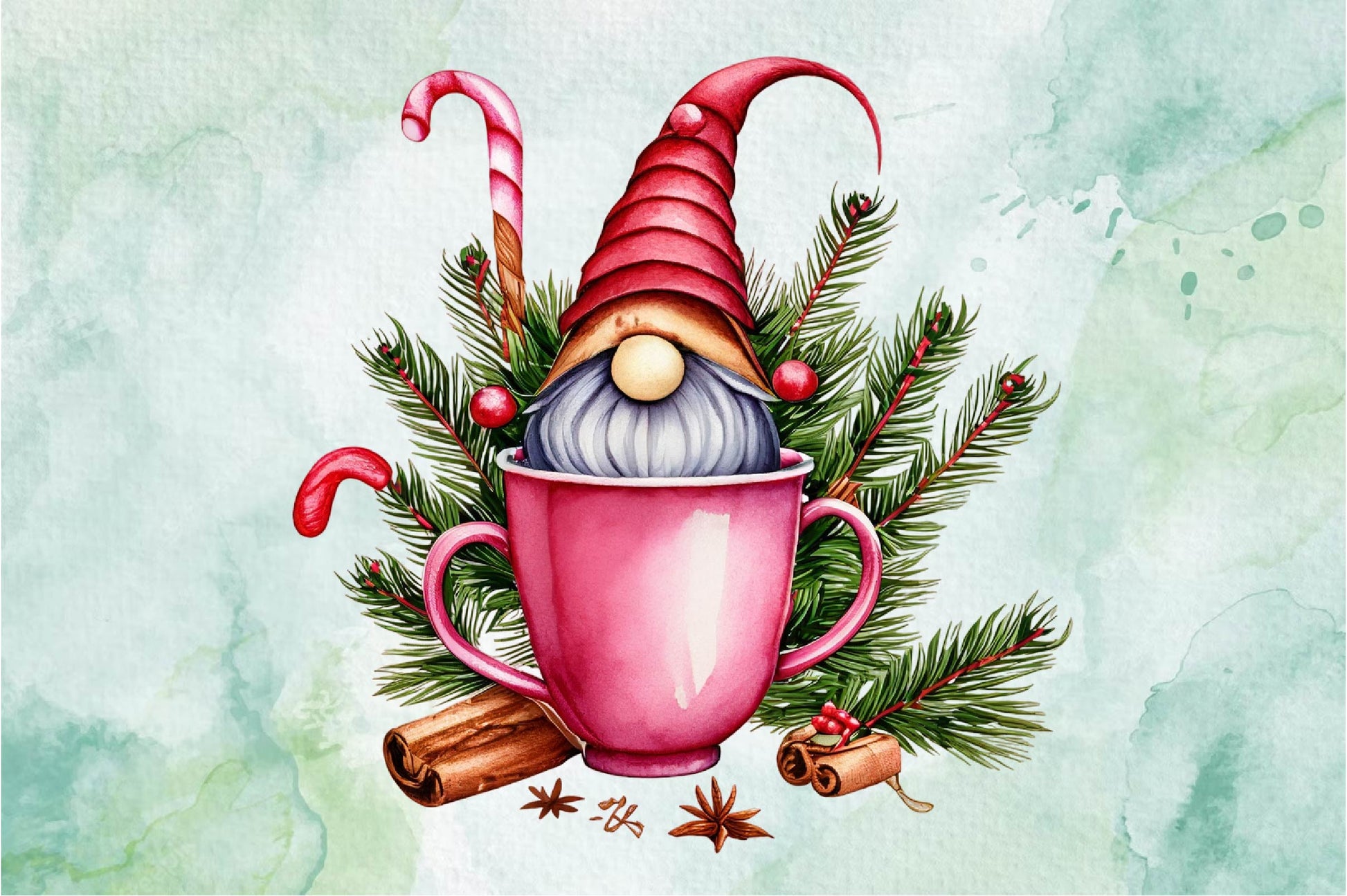 Christmas Gnome In A Cup Clipart Bundle - CraftNest - Digital Crafting and Art
