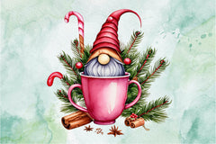 Christmas Gnome In A Cup Clipart Bundle - CraftNest - Digital Crafting and Art