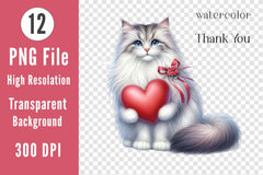 Cute Valentine Cat Clipart Bundle - CraftNest - Digital Crafting and Art