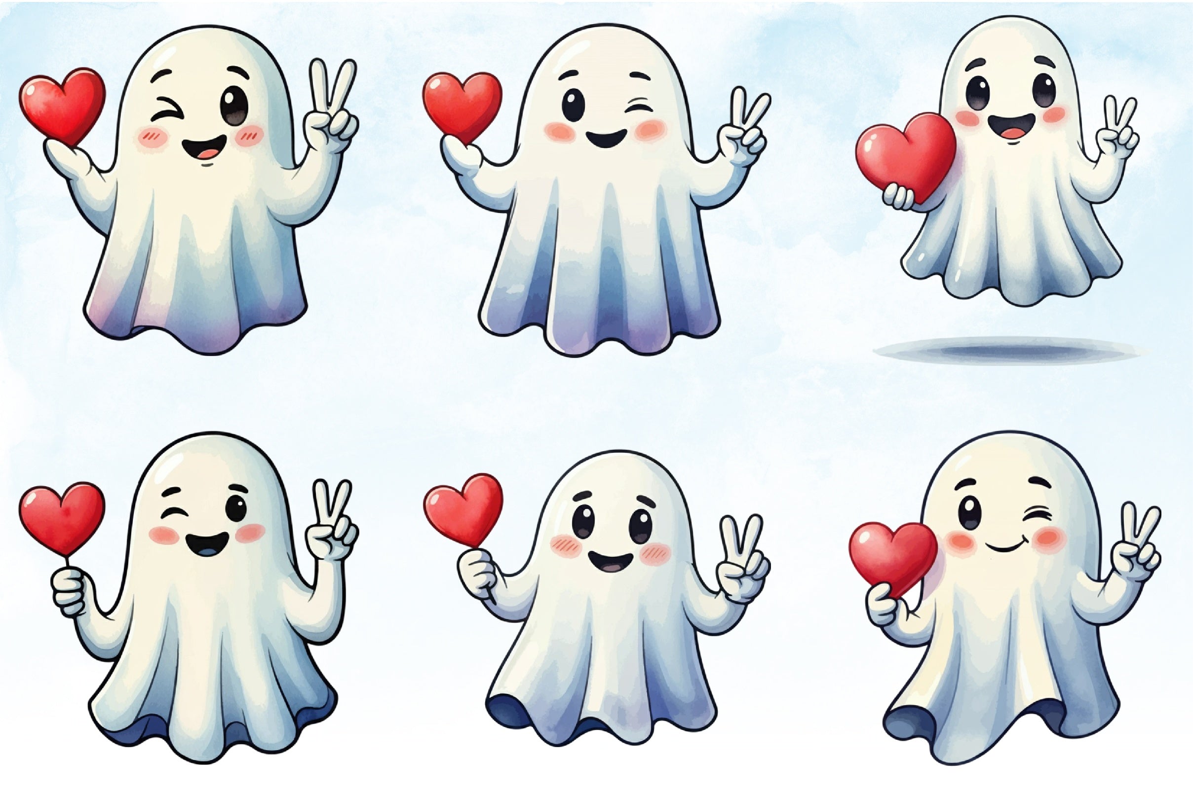 Valentine's Day Ghost Clipart Bundle - CraftNest - Digital Crafting and Art