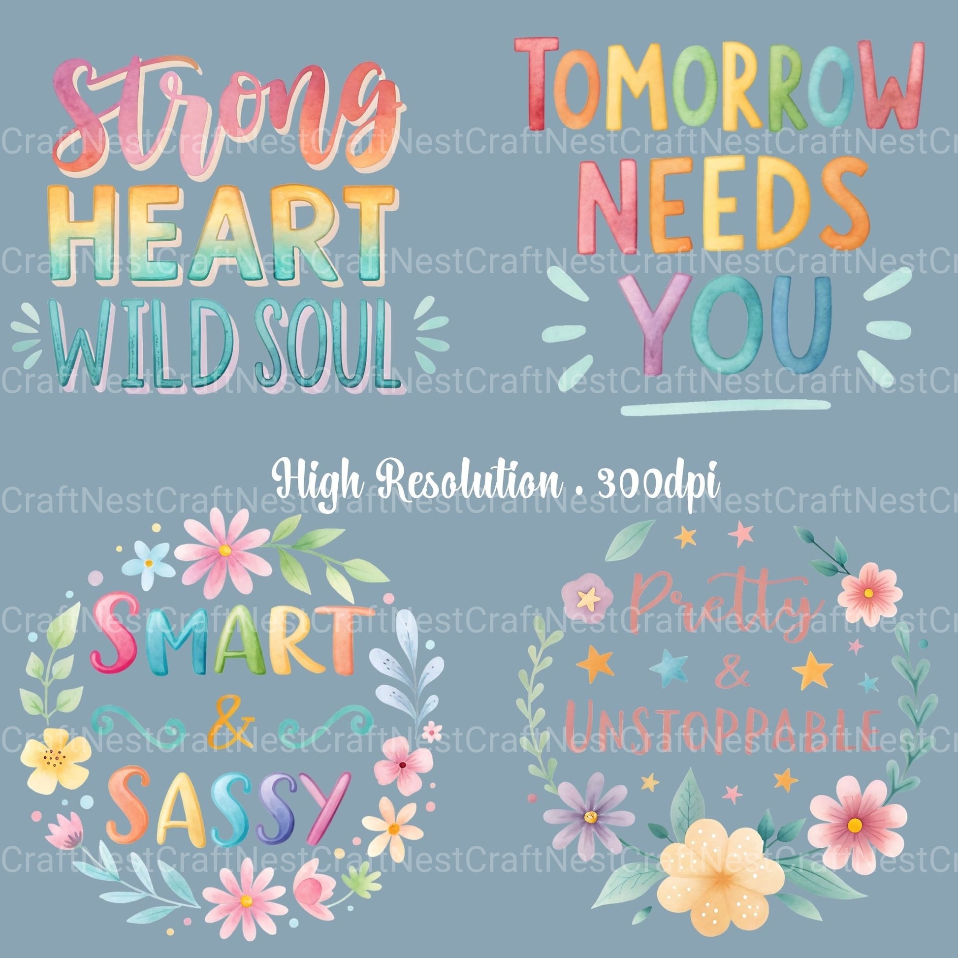 Inspirational Quotes Clipart Bundle - CraftNest - Digital Crafting and Art