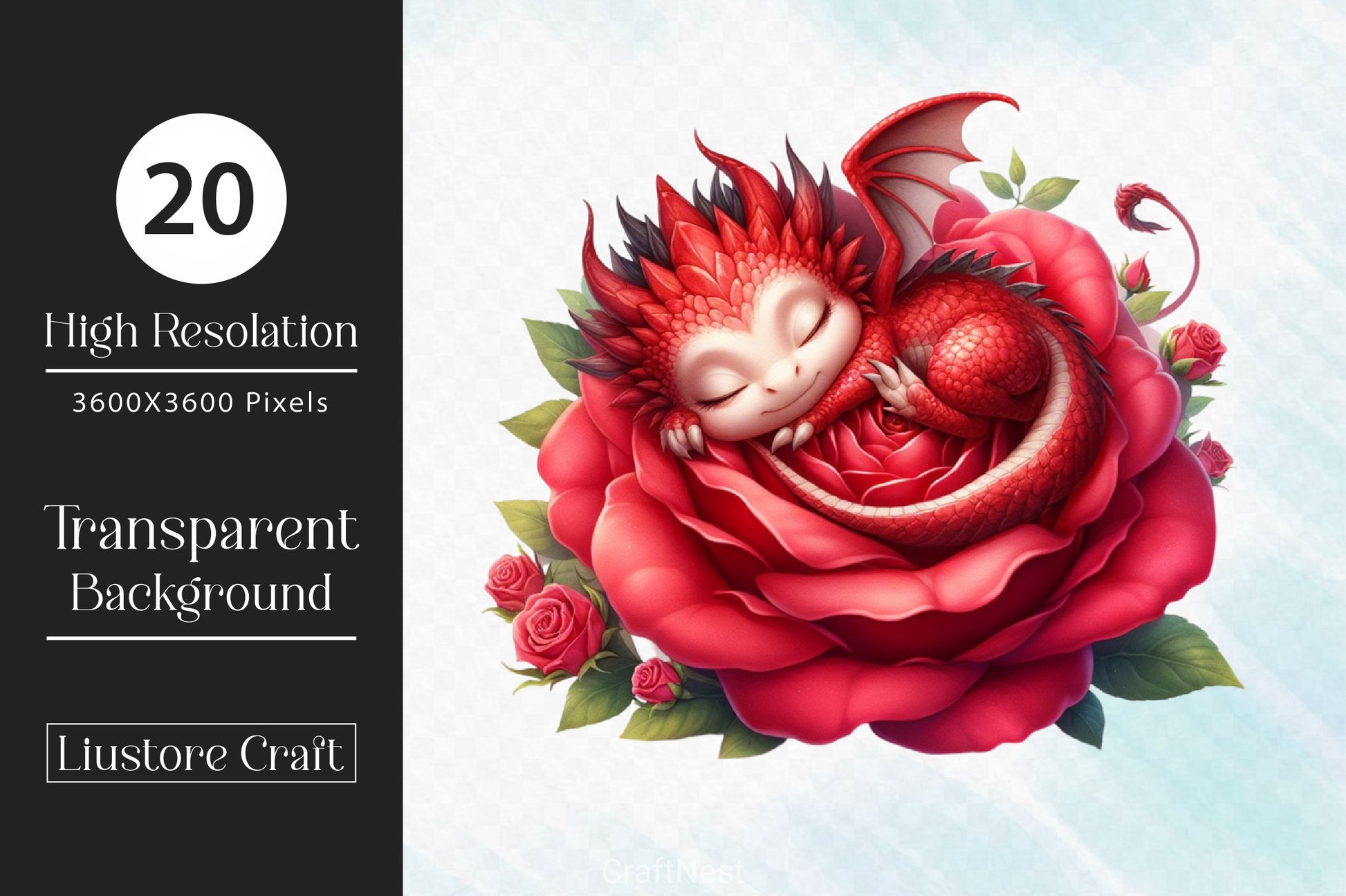 Baby Dragons In Flowers Clipart Bundle 2 - CraftNest - Digital Crafting and Art