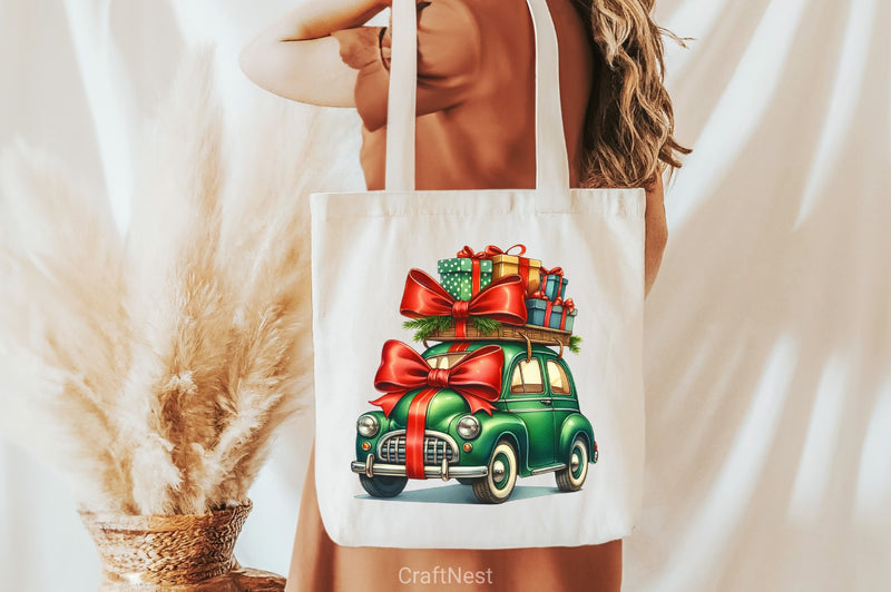 Christmas Car Clipart Bundle 3 - CraftNest - Digital Crafting and Art