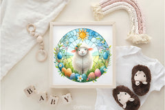 Stained Glass Easter Sheep Clipart Bundle - CraftNest - Digital Crafting and Art