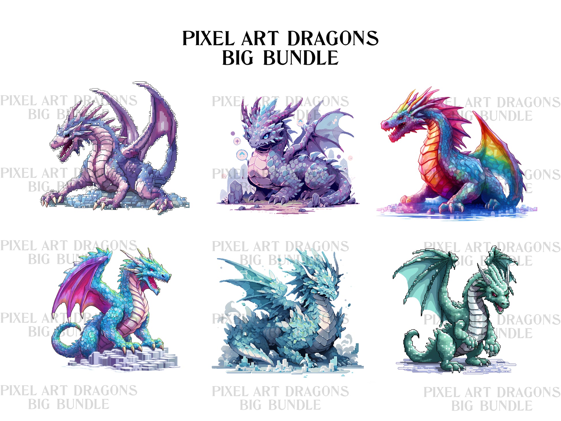 Pixel Art Dragon Clipart - CraftNest