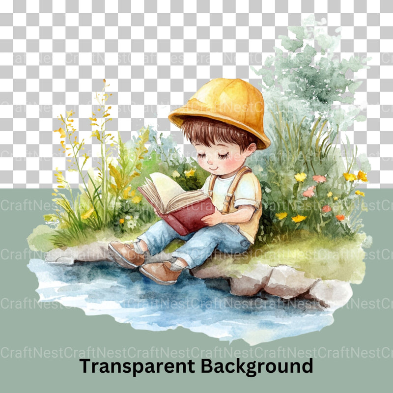 Children Reading Clipart Bundle - CraftNest - Digital Crafting and Art