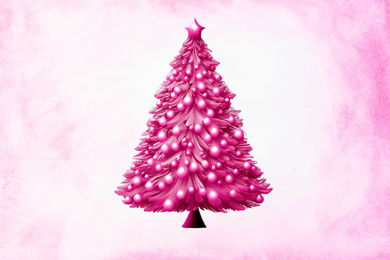Pink Glam Christmas Tree Clipart Bundle - CraftNest - Digital Crafting and Art