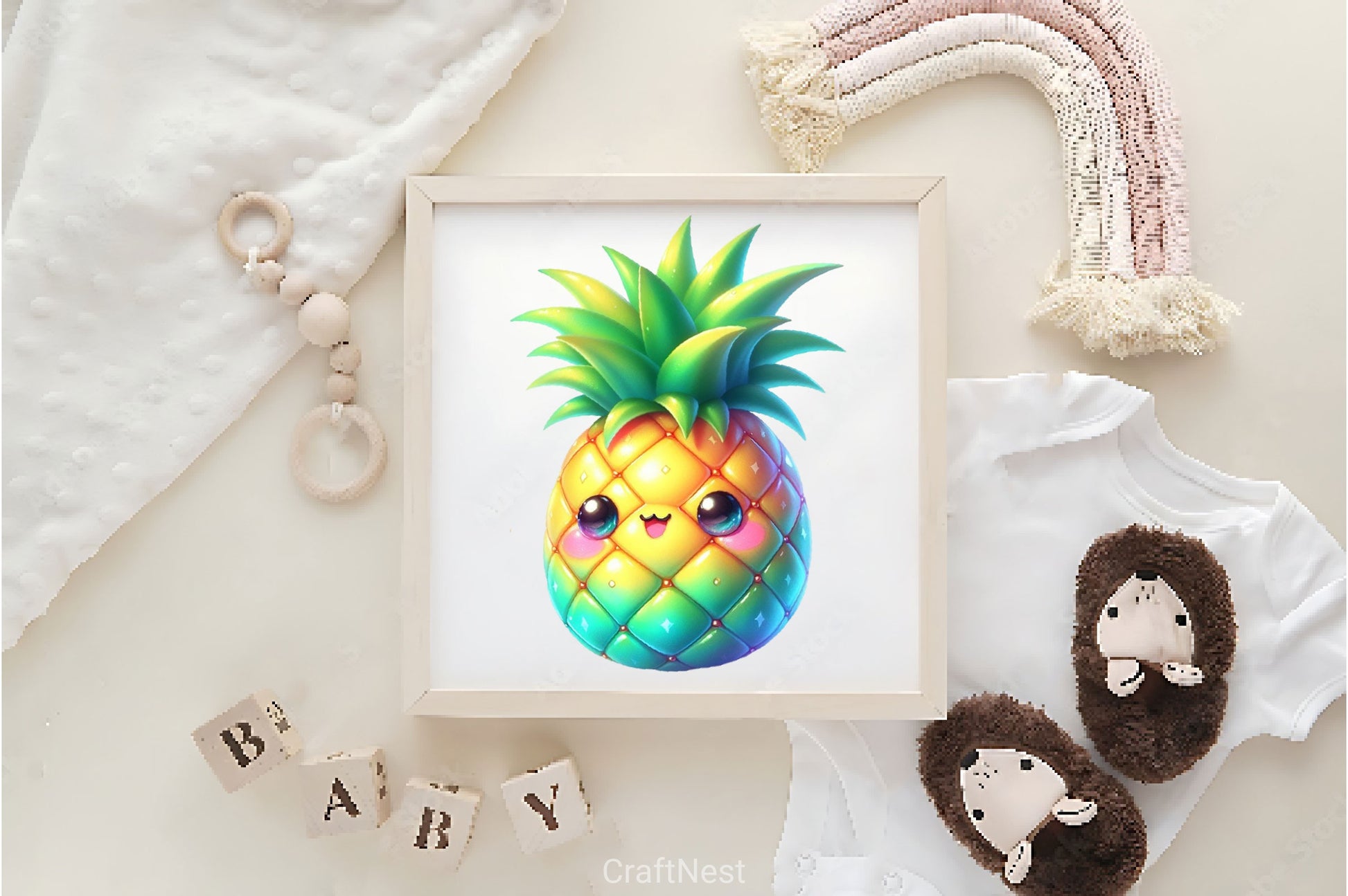 Summer Kawaii Pineapple Clipart Bundle 2 - CraftNest - Digital Crafting and Art