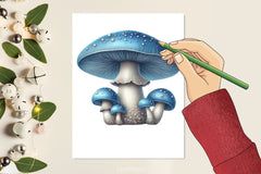 Blue Mushroom Clipart Bundle - CraftNest - Digital Crafting and Art