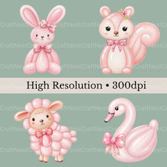 Balloon Animals Coquette Clipart Bundle - CraftNest - Digital Crafting and Art