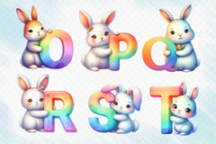 Easter Bunny Alphabet Clipart Bundle 2 - CraftNest - Digital Crafting and Art