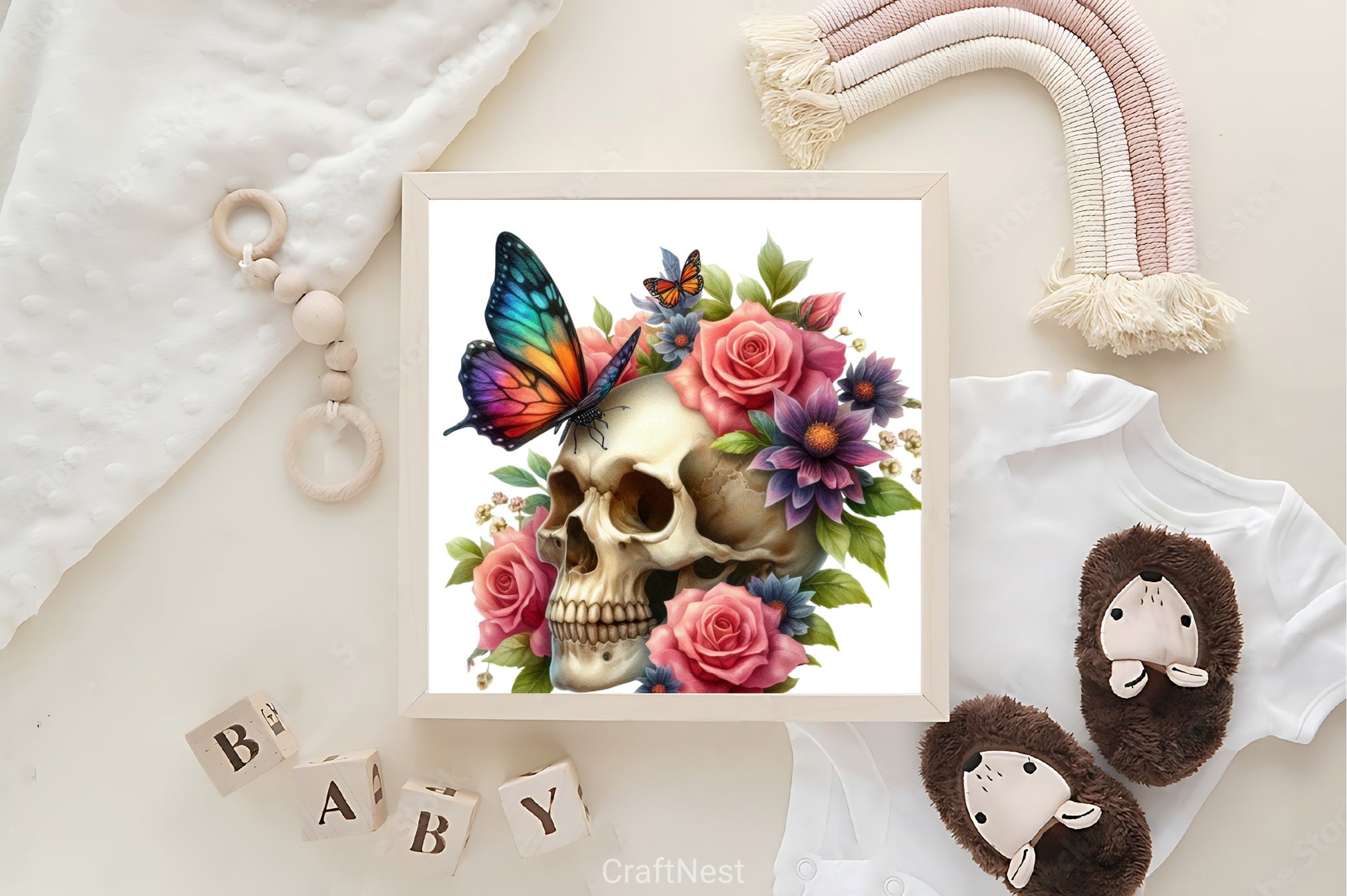 Floral Skull & Butterflies Clipart Bundle - CraftNest - Digital Crafting and Art