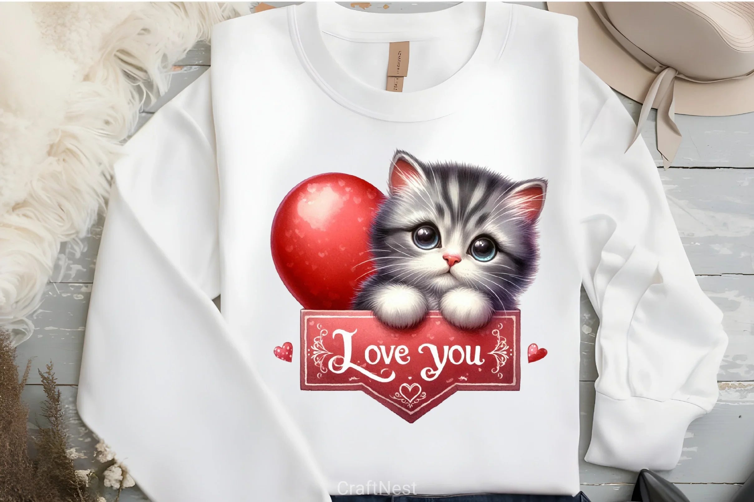 Cute Valentines Kittens Clipart Bundle - CraftNest - Digital Crafting and Art