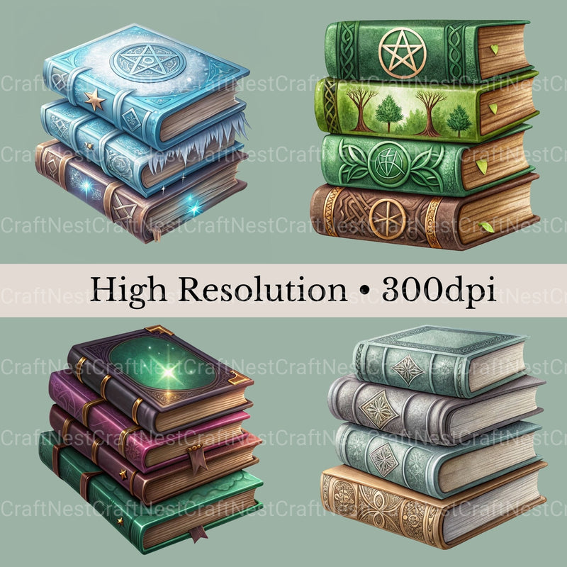 Books Magical Clipart Bundle - CraftNest - Digital Crafting and Art