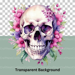 Skulls Floral Clipart Bundle 1 - CraftNest - Digital Crafting and Art