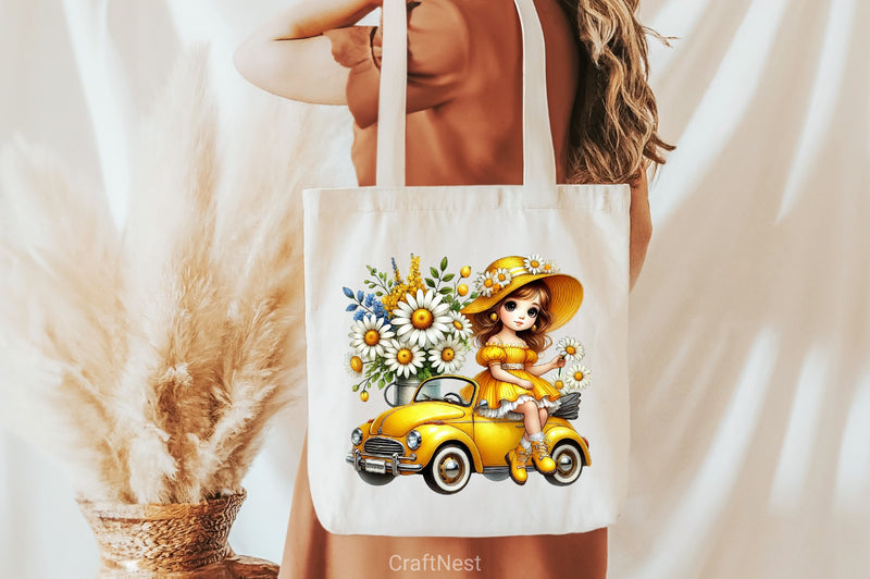 Daisy Girl Clipart Bundle - CraftNest - Digital Crafting and Art