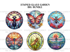 Stained Glass Garden Clipart - CraftNest