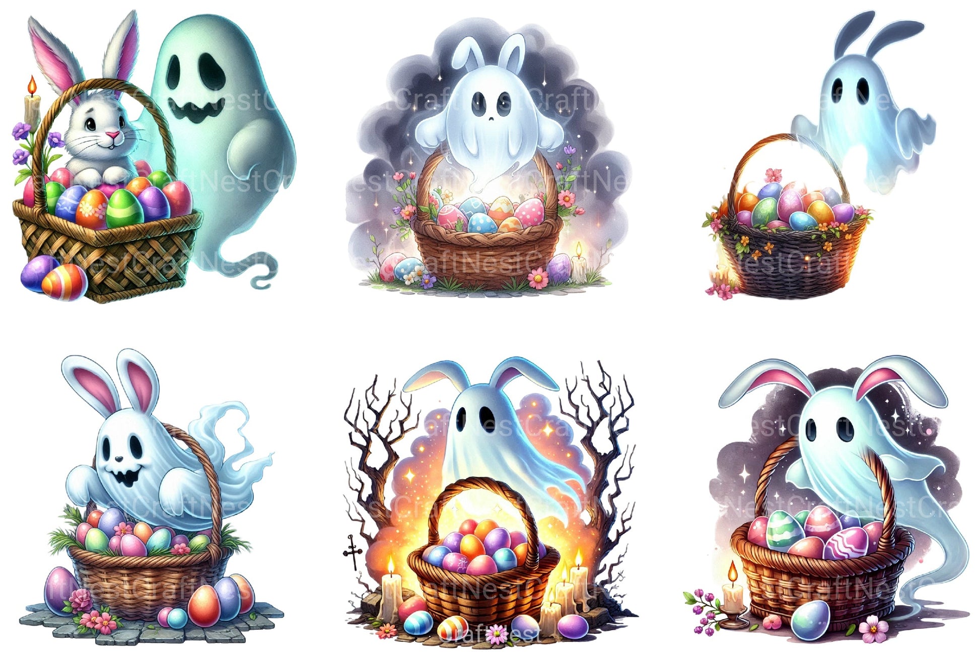 Easter Ghost Clipart Bundle - CraftNest - Digital Crafting and Art