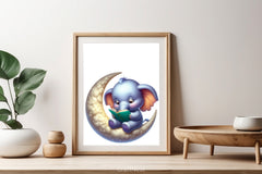 Elephant Reading Clipart Bundle - CraftNest - Digital Crafting and Art
