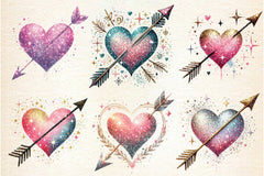 Glitter Heart Valentine Clipart Bundle - CraftNest - Digital Crafting and Art