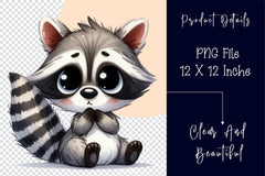 Cute Cartoon Raccoon Clipart Bundle - CraftNest - Digital Crafting and Art