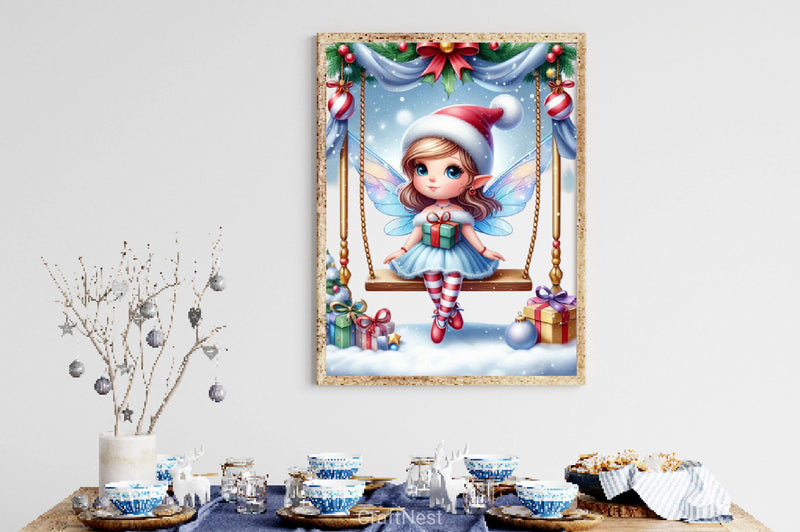 Christmas Fairy On Swing Clipart Bundle - CraftNest - Digital Crafting and Art