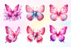Coquette Pink Butterfly Clipart Bundle 2 - CraftNest - Digital Crafting and Art