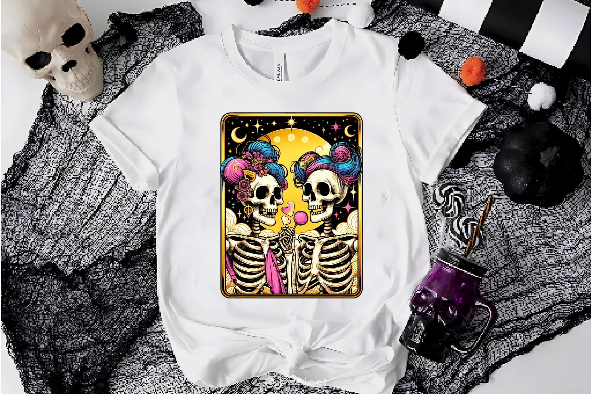 The Lovers Tarot Card Skeletons Clipart Bundle 1 - CraftNest - Digital Crafting and Art